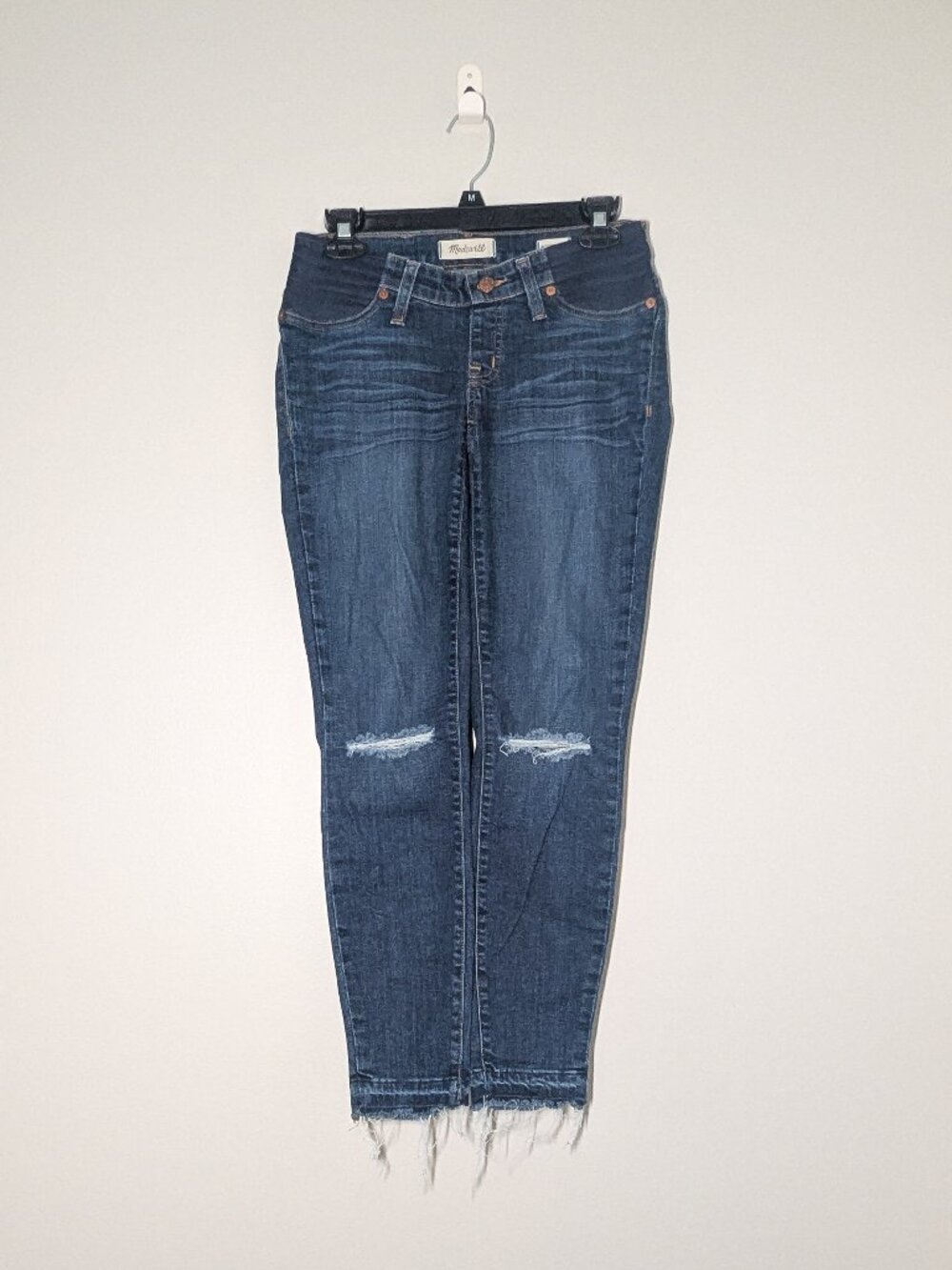 Madewell Maternity Skinny Jeans Distressed 27 EUC Over Belly Denim Expecting